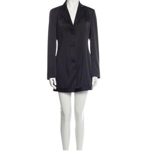 Fleur du Mal  Black Blazer Short (Romper) and Structured Shoulders.